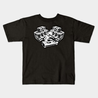Tekno DJ Alien Rave Vinyl Kids T-Shirt